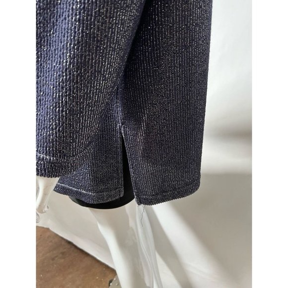 Chaus Womens Cardigan Sweater Blue Marled Long Sleeve Ribbed Button M New - Picture 7 of 12